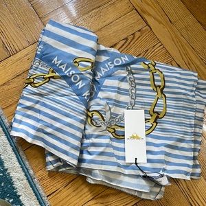 Madison Kitsune Sky Blue Stripes scarf new